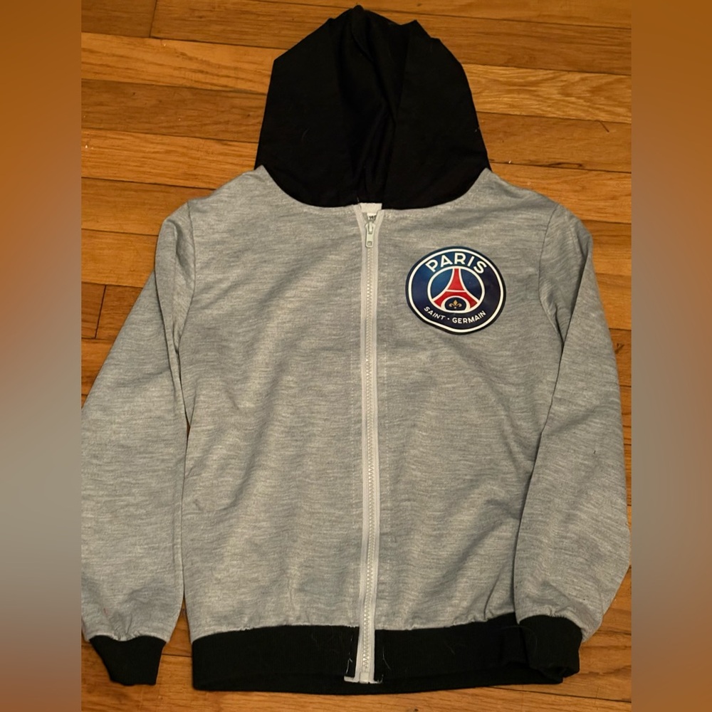Kids Gray and Black lightweight PSG Hoodie